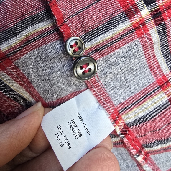 NWOT J. Crew Red and Gray Plaid Shirt - Picture 6 of 6